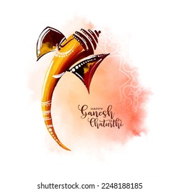 Happy Ganesh Chaturthi festival colorful decorative card design vector