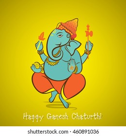 happy ganesh chaturthi festival greeting card or poster design vector