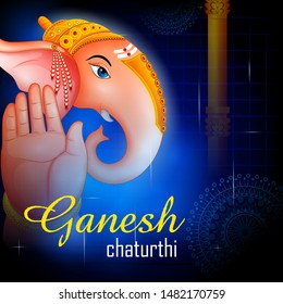 Happy Ganesh Chaturthi festival of India background with Lord Ganpati. Vector illustration