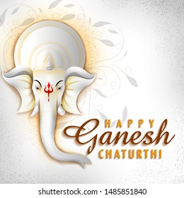 Happy Ganesh Chaturthi festival of India background with Lord Ganpati. Vector illustration