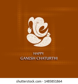 Happy Ganesh Chaturthi festival of India background with Lord Ganpati. Vector illustration