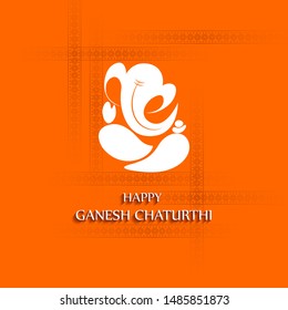 Happy Ganesh Chaturthi Festival Of India Background With Lord Ganpati. Vector Illustration