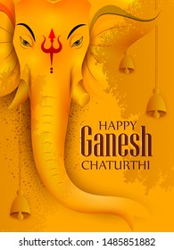 Happy Ganesh Chaturthi festival of India background with Lord Ganpati. Vector illustration