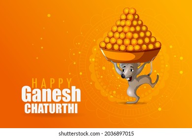 Happy Ganesh Chaturthi festival of India background with Lord Ganpati. Vector illustration