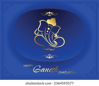 Happy Ganesh Chaturthi festival of India greeting card background