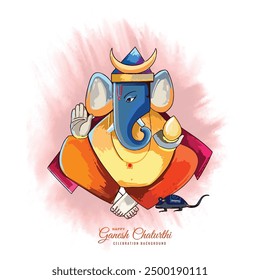 Happy ganesh chaturthi festival of India greeting card background