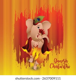 Happy ganesh chaturthi festival of india celebration design