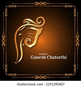 Happy Ganesh Chaturthi festival stylish religious background vector