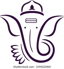 Happy Ganesh Chaturthi Ganapati Face Logo Icon