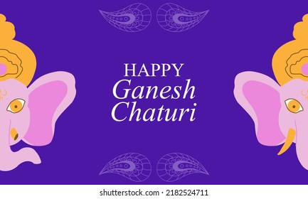 Happy Ganesh chaturthi for greeting card, poster, background for Ganesh Chaturthi festival of India