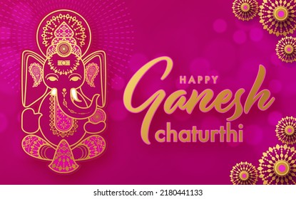 Happy Ganesh Chaturthi greetings festival vector illustration design.
