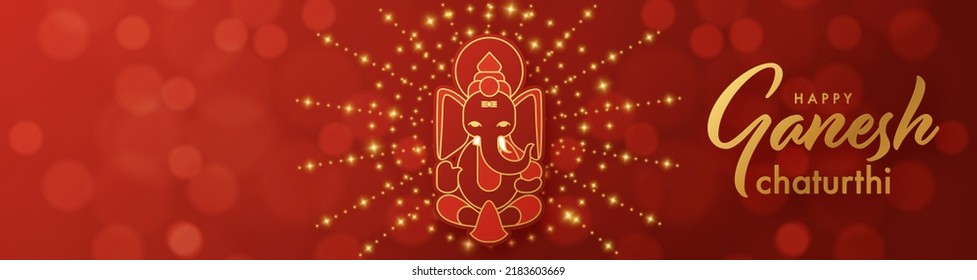Happy Ganesh Chaturthi greetings festival vector illustration design.