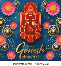 Happy Ganesh Chaturthi Greetings Festival Vector Stock Vector (Royalty ...