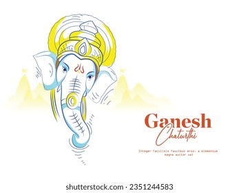 Happy Ganesh Chaturthi greetings. Illustration of lord Ganesh for Ganesh Chaturthi celebration in Maharashtra.