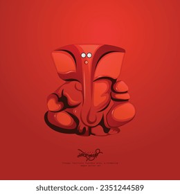 Happy Ganesh Chaturthi greetings. Illustration of lord Ganesh for Ganesh Chaturthi celebration in Maharashtra.