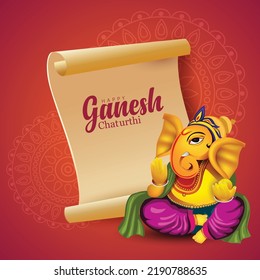 happy Ganesh Chaturthi greetings. vector illustration design.