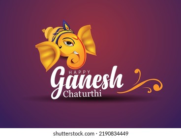 Happy Ganesh Chaturthi Greetings. Vector Illustration Design.