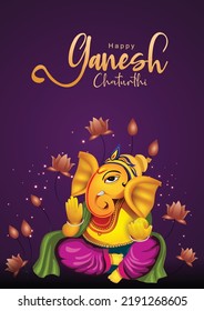 happy Ganesh Chaturthi greetings. vector illustration design.