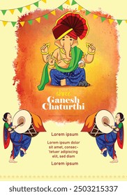happy Ganesh Chaturthi greetings. vector illustration design.