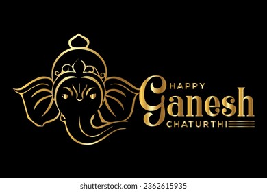 Happy ganesh chaturthi hindu festival background.