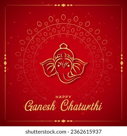 Happy ganesh chaturthi hindu festival background.