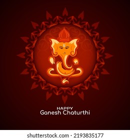 Happy Ganesh Chaturthi Hindu religious festival background design vector