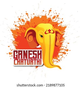 Happy Ganesh Chaturthi illustration of Lord Ganpati background for Ganesh Chaturthi festival of India
