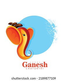 Happy Ganesh Chaturthi illustration of Lord Ganpati background for Ganesh Chaturthi festival of India