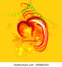 Happy Ganesh Chaturthi, Illustration of Lord Ganesha 