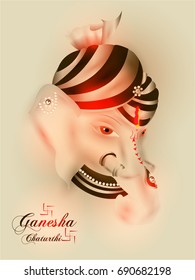 Happy Ganesh Chaturthi, Illustration of Lord Ganesha 