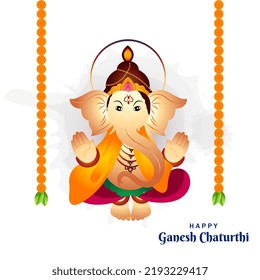 Happy ganesh chaturthi indan festival greeting background