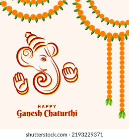 Happy ganesh chaturthi indian cultural festival artistic background