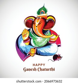 Happy ganesh chaturthi indian festival poster design
