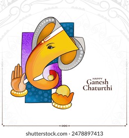 Happy Ganesh Chaturthi Indian festival with modern ganesha design vector