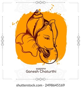 Happy Ganesh Chaturthi Indian festival card with lord ganesha design vector