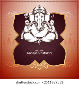 Happy Ganesh Chaturthi Indian festival celebration elegant background vector