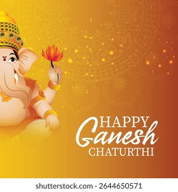 Happy ganesh chaturthi indian traditional festival background with vector illustration
