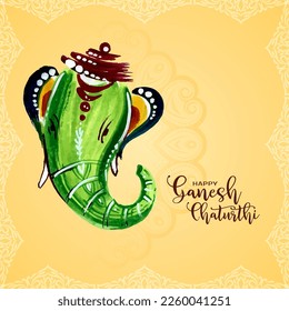 Happy Ganesh Chaturthi mythology festival greeting background vector