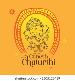 Happy Ganesh Chaturthi Post Background Template Design