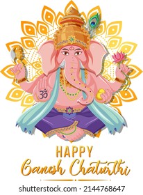 Happy Ganesh Chaturthi Poster illustration