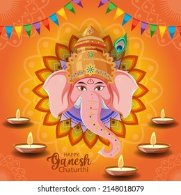 Happy Ganesh Chaturthi Poster illustration