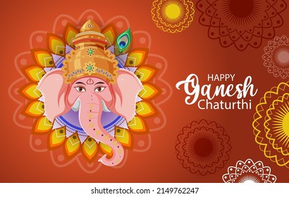 Happy Ganesh Chaturthi Poster illustration