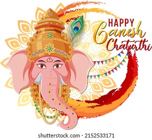 Happy Ganesh Chaturthi Poster illustration