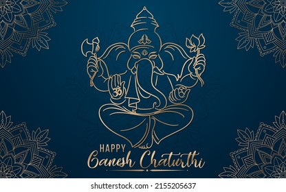 Happy Ganesh Chaturthi Poster illustration