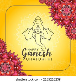 Happy Ganesh Chaturthi Poster illustration