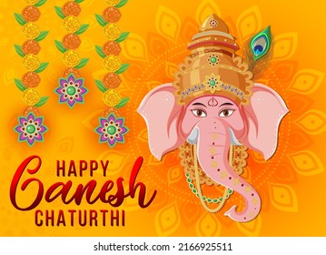 Happy Ganesh Chaturthi Poster illustration