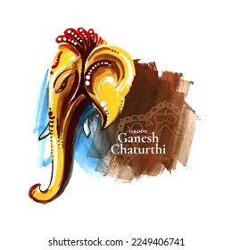 Happy Ganesh Chaturthi religious festival background design vector