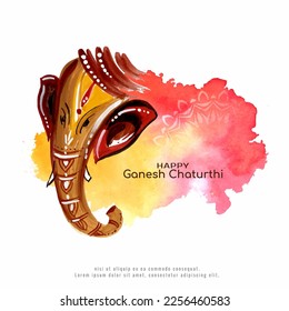 Happy Ganesh Chaturthi religious festival divine background design vector