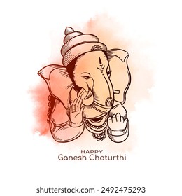 Happy Ganesh Chaturthi religious Indian festival background design vector