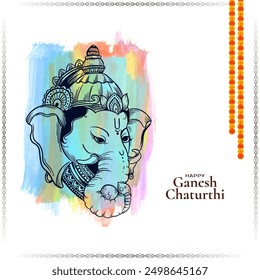 Happy Ganesh Chaturthi religious Indian festival background design vector
